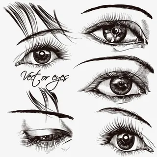 手绘眼睛矢量素材免抠