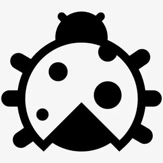 黑白纯色瓢虫图标免抠