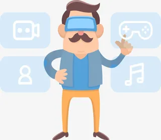 蓝色分类标签免抠