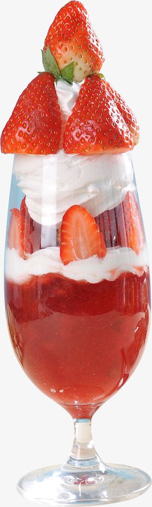 实体草莓冰淇凌免抠