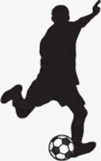 踢足球的运动员剪影黑色欧洲杯免抠