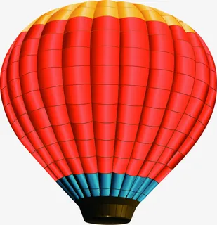 春天黄红色条纹氢气球免抠