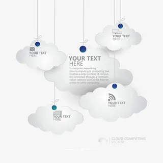 矢量云彩ppt装饰图案免抠