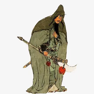 关羽手绘画素材图片免抠