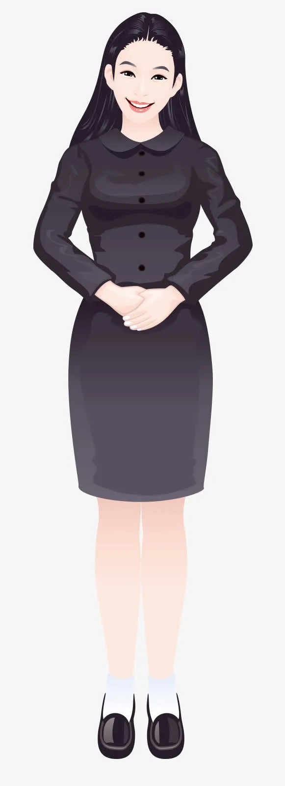 微笑的矢量女人免抠