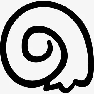 海滩蜗牛手螺旋线壳图标免抠