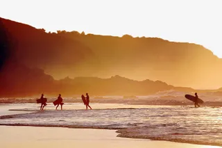 唯美黄昏海滩景色免抠