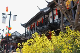 古镇秋日景色免抠