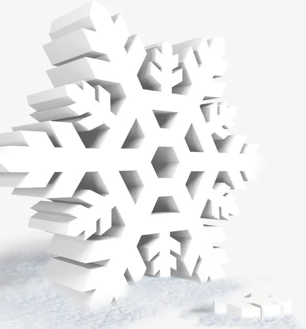 白色雪花圣诞立体图案免抠