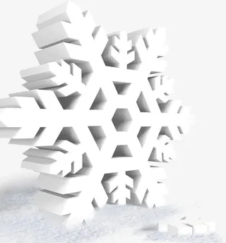 白色雪花圣诞立体图案免抠