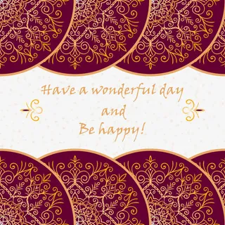 圆形花纹节日祝福卡矢量素材免抠