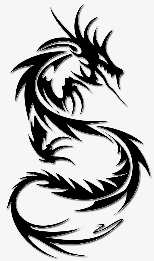 中国元素 龙 纹 黑色免抠