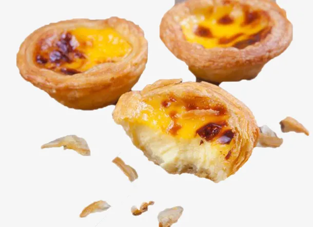 实物芝士蛋挞碎片免抠
