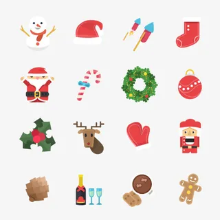 雪人和圣诞帽免抠