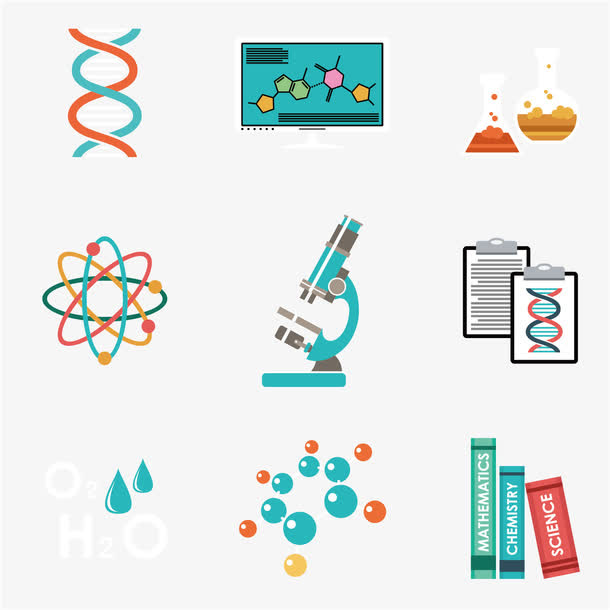 科学实验元素图标矢量素材免抠
