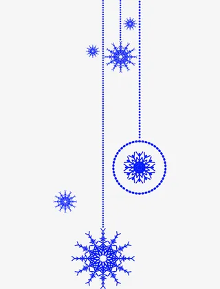 蓝色雪花挂坠免抠