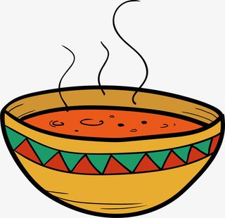 黄色立体卡通汤品免抠