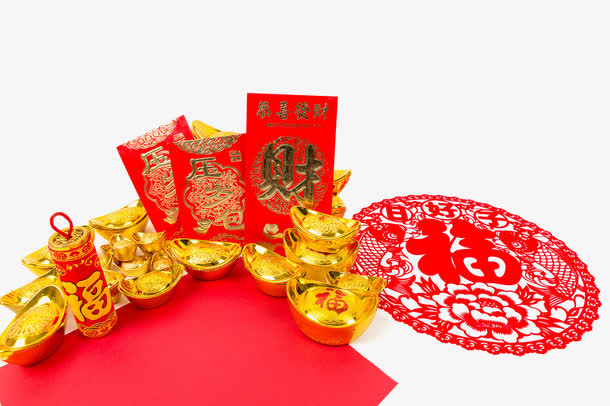 红色喜庆过年元素免抠