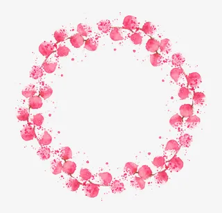 红色梦幻美丽花圈免抠