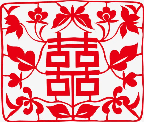 红双喜矢量贴纸免抠