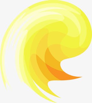 黄色渐变水彩免抠