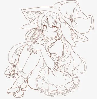 卡通人物线稿免抠