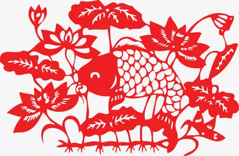 中国剪纸图片镂空图案免抠