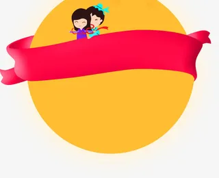 黄色月亮牛郎织女节日元素免抠