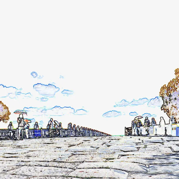 彩绘卢沟桥免抠