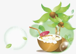 椰子冻饮料免抠