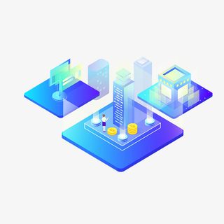 2.5D互联网经济技术场景免抠其他元素