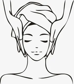 美容线条美女SPA按摩免抠