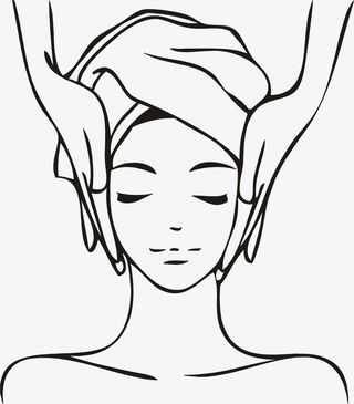 美容线条美女SPA按摩免抠