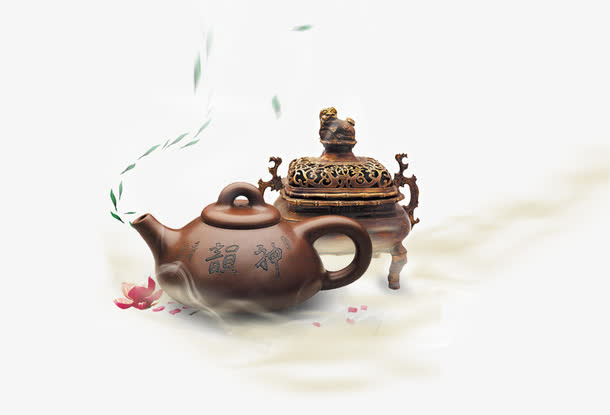 中国风茶叶茶文化茶具免抠
