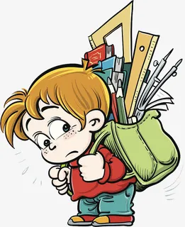 背着书包的小男孩免抠