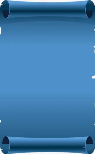 蓝色画卷边框免抠