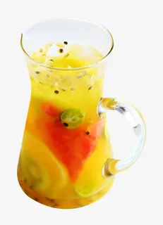 百香鲜果茶饮品免抠