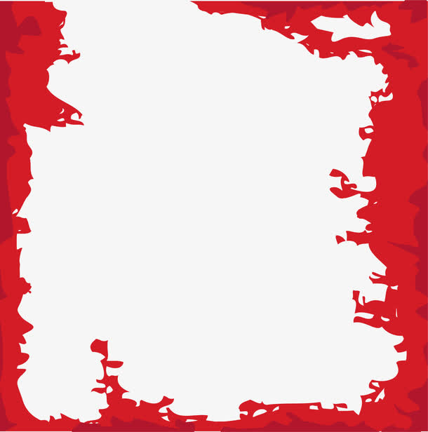 红色涂料框架免抠