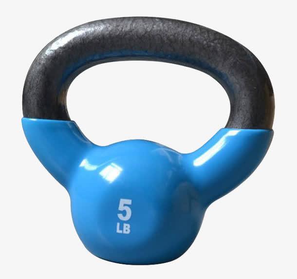 大手柄蓝色壶铃5LB免抠