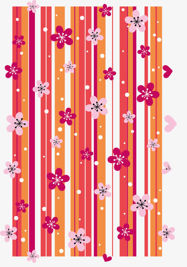 矢量条纹桃花背景素材