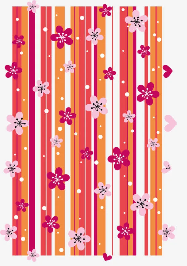 矢量条纹桃花背景素材