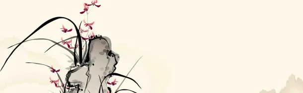 石头水墨画banner背景