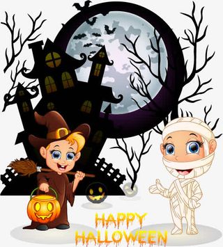 时尚万圣节创意广告矢量素材免抠