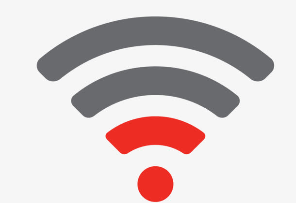 红色渐变wifi信号格免抠