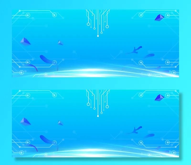 科技蓝色几何炫光banner高清