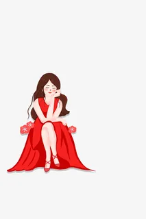 霸气红色女神节免抠