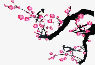 粉色梅花元素免抠