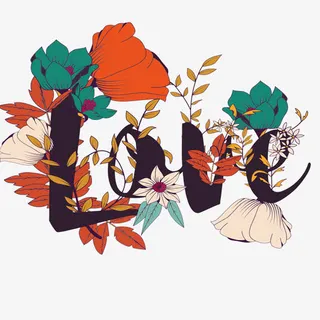 花卉组成love免抠