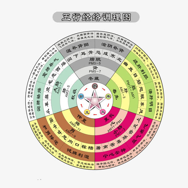 五行经络调理图免抠