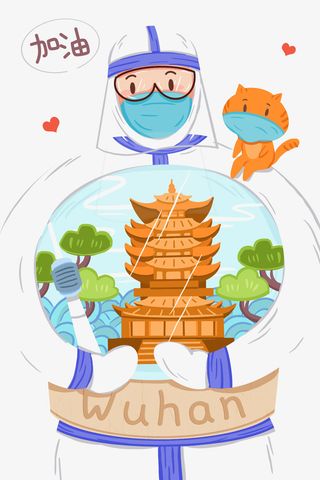 疫情 医生  插画   漫画免抠